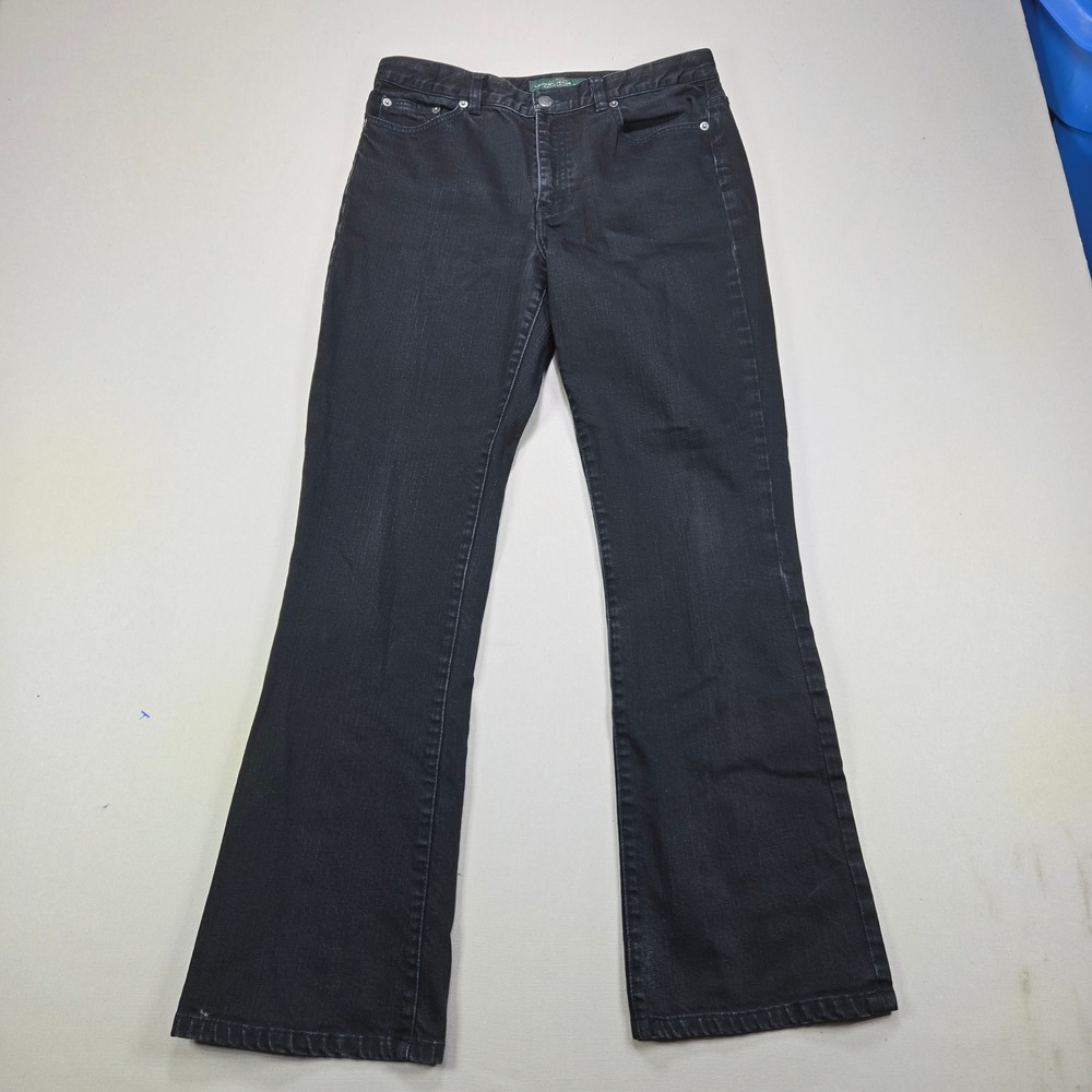 Lauren Ralph Lauren Jeans Classic Bootcut Flap Pocket Black Denim Womens 8